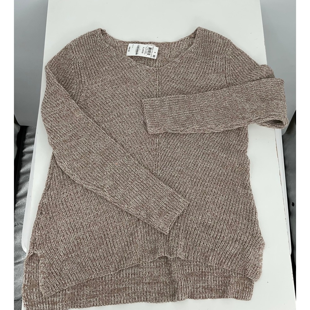 Style & Co Ribbed Pullover Sweater Walnut Heathered V-Neck Long Sleeve XL‎ - Picture 6 of 7